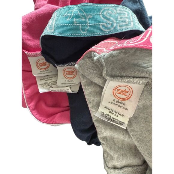 Wonder Nation Girls sz 6/6x shorts lot of 3 fold over cotton pull on elastic - Picture 6 of 6